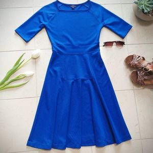 👗Royal Blue A-line Dress Square Neck Modest